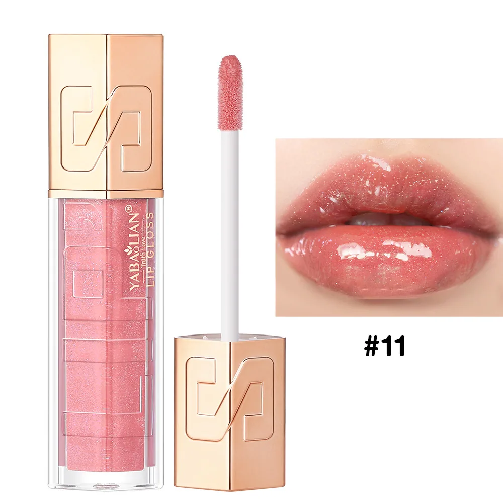 Glitter lip gloss cross-border makeup explosive wholesale YABAOLIAN lip gloss hyaluronic acid water gloss pearlescent sequin lip 11