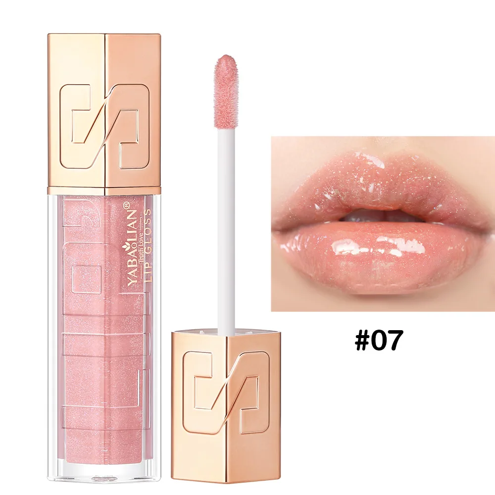 Glitter lip gloss cross-border makeup explosive wholesale YABAOLIAN lip gloss hyaluronic acid water gloss pearlescent sequin lip 7
