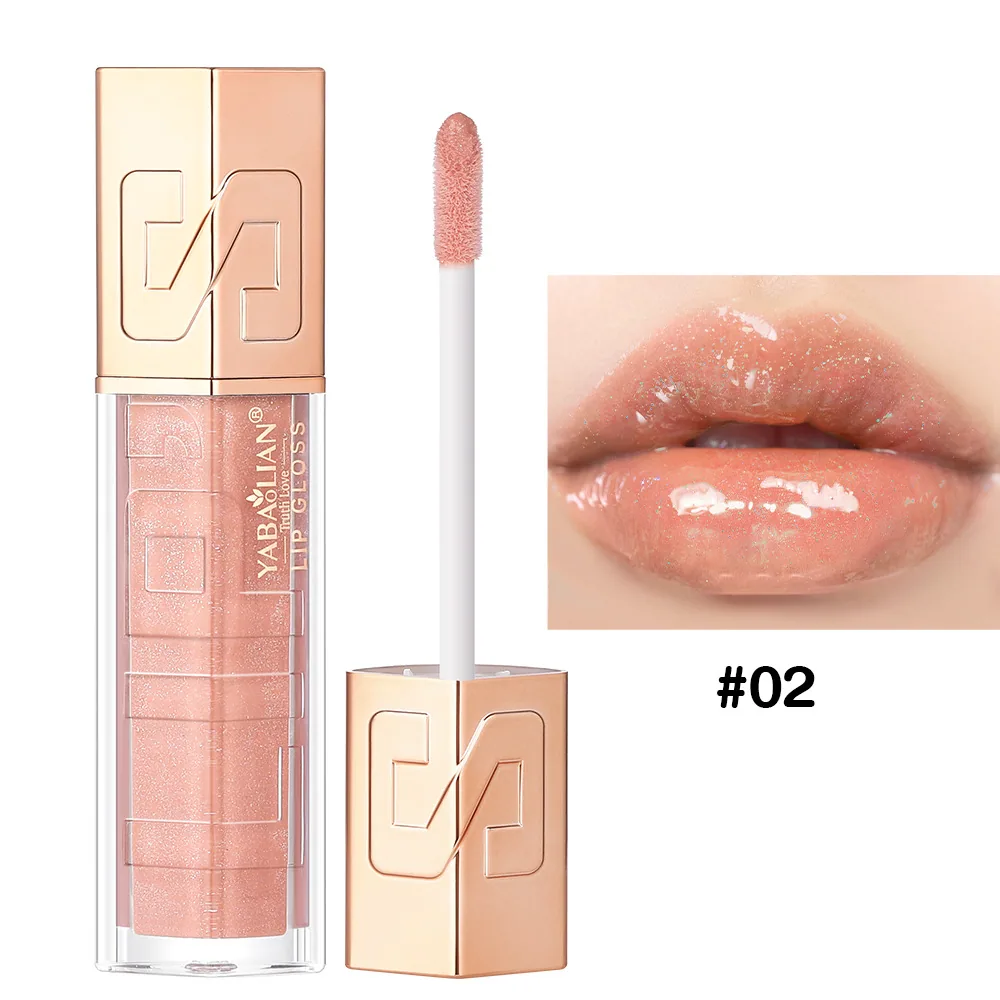Glitter lip gloss cross-border makeup explosive wholesale YABAOLIAN lip gloss hyaluronic acid water gloss pearlescent sequin lip 2