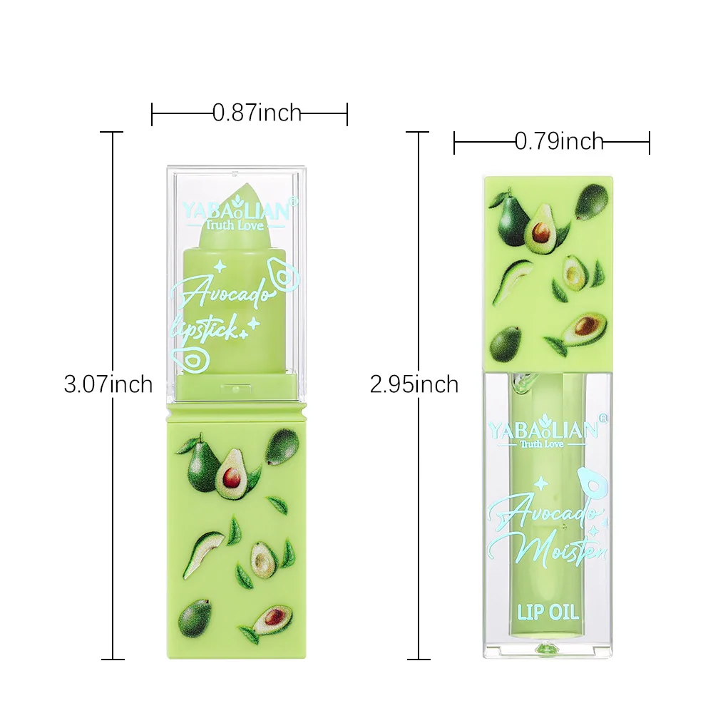 Lip oil lipstick 2-in-1 cross-border makeup wholesale YABAOLIAN avocado lip oil anti-crack moisturizing lipstick 2
