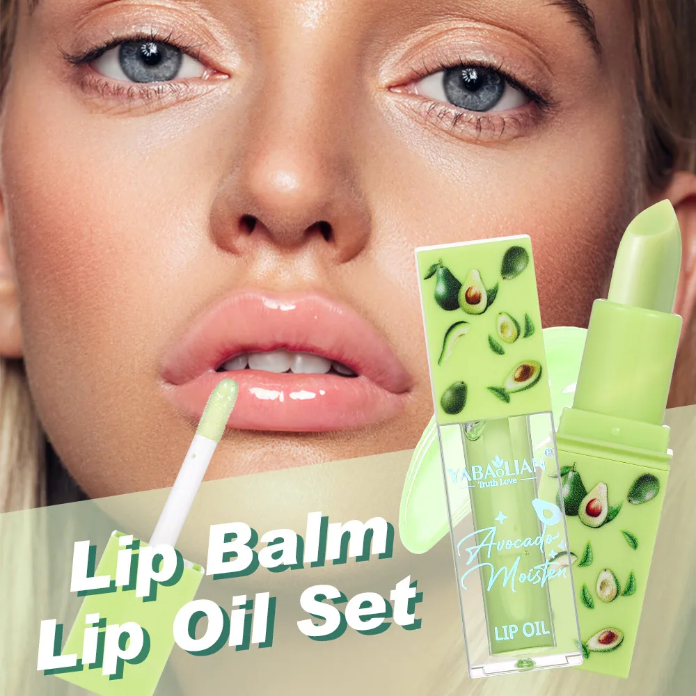 Lip oil lipstick 2-in-1 cross-border makeup wholesale YABAOLIAN avocado lip oil anti-crack moisturizing lipstick 6