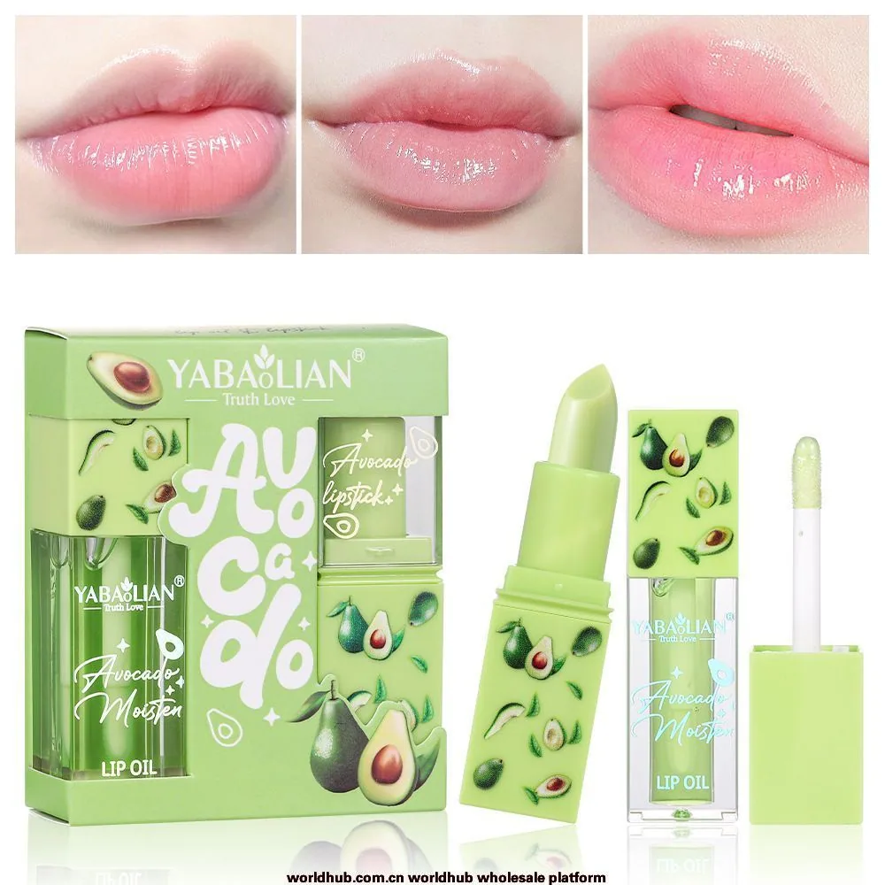 Lip oil lipstick 2-in-1 cross-border makeup wholesale YABAOLIAN avocado lip oil anti-crack moisturizing lipstick