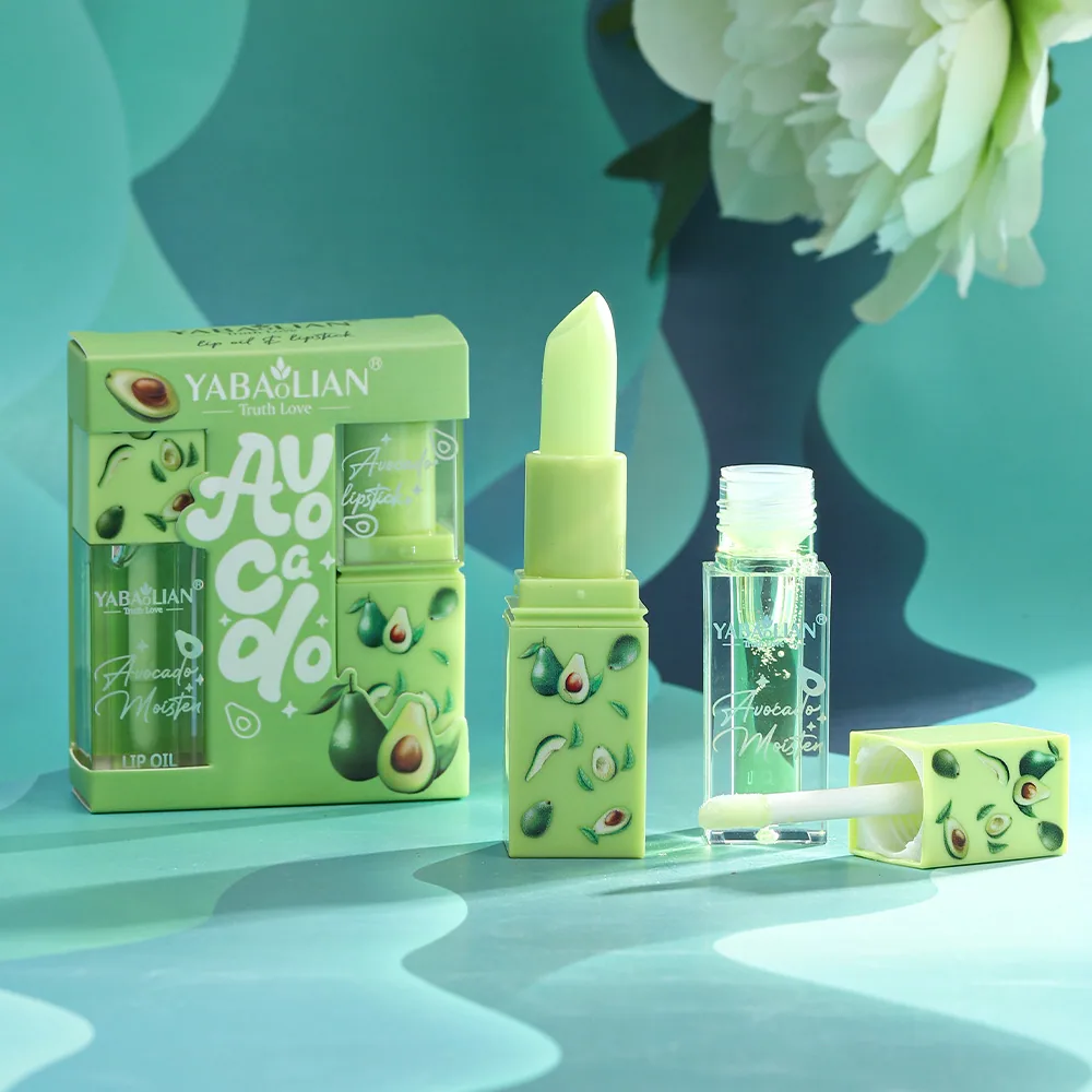 Lip oil lipstick 2-in-1 cross-border makeup wholesale YABAOLIAN avocado lip oil anti-crack moisturizing lipstick 5