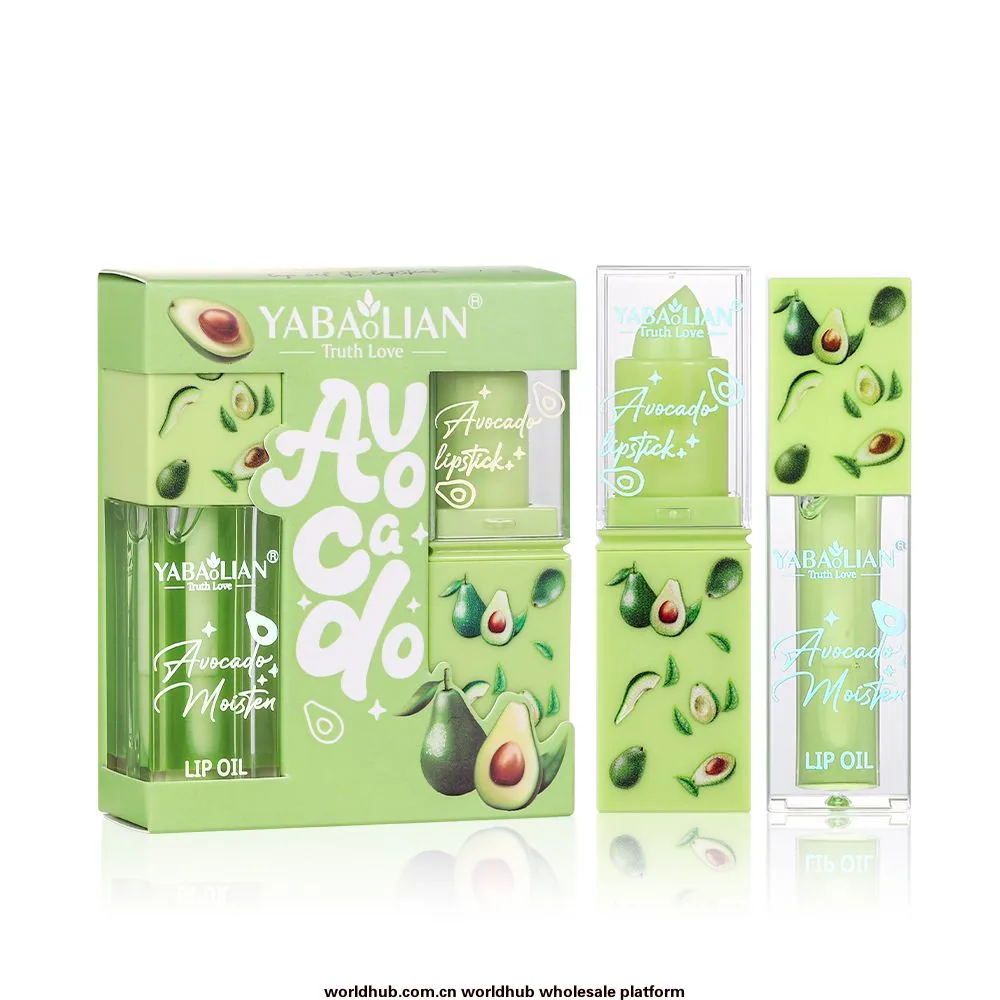 Lip oil lipstick 2-in-1 cross-border makeup wholesale YABAOLIAN avocado lip oil anti-crack moisturizing lipstick 3