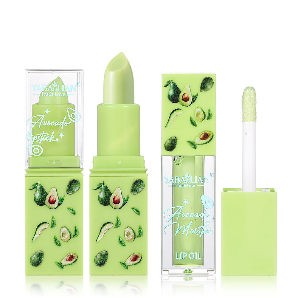 Lip oil lipstick 2-in-1 cross-border makeup wholesale YABAOLIAN avocado lip oil anti-crack moisturizing lipstick 4