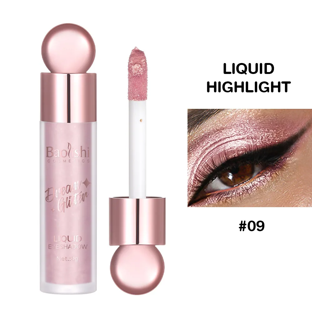 Liquid eyeshadow cross-border makeup wholesale BAOLISHI shiny crystal fine glitter glitter brightening monochrome eyeshadow liqu - Eye Shadow 9