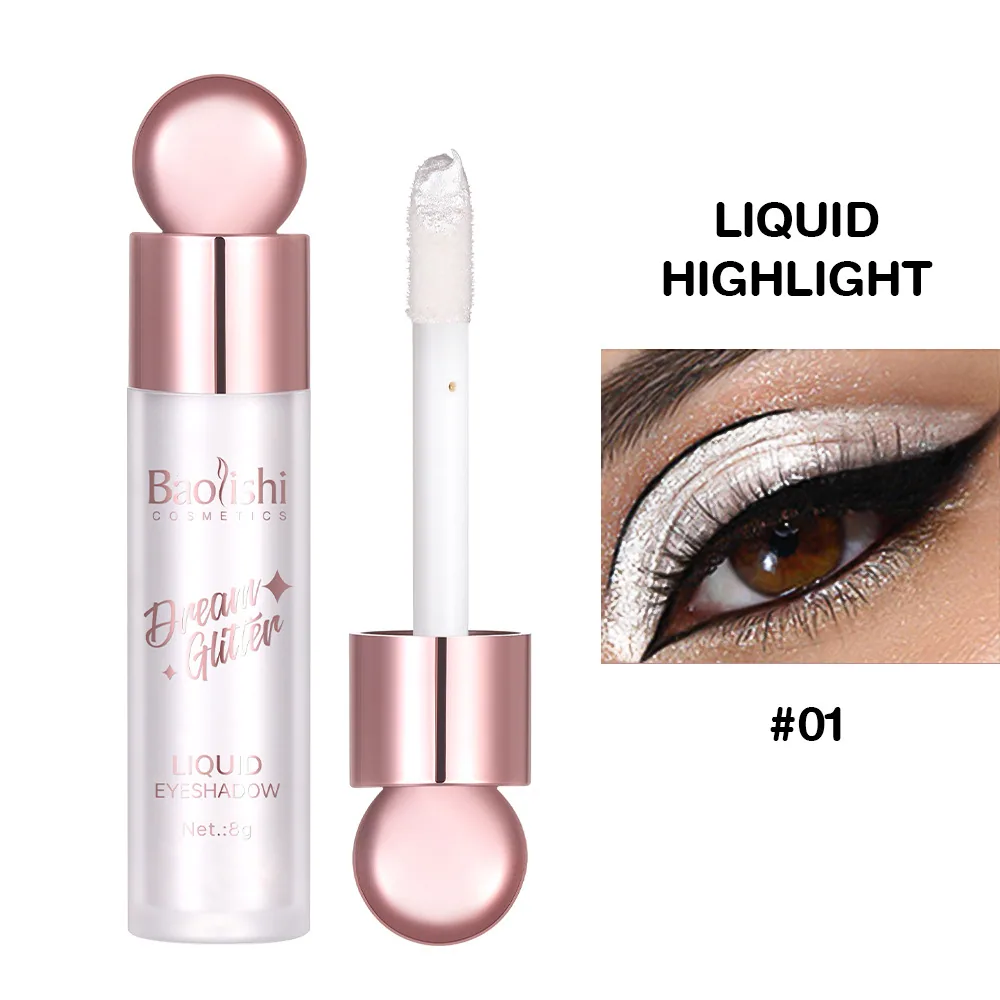 Liquid eyeshadow cross-border makeup wholesale BAOLISHI shiny crystal fine glitter glitter brightening monochrome eyeshadow liqu - Eye Shadow