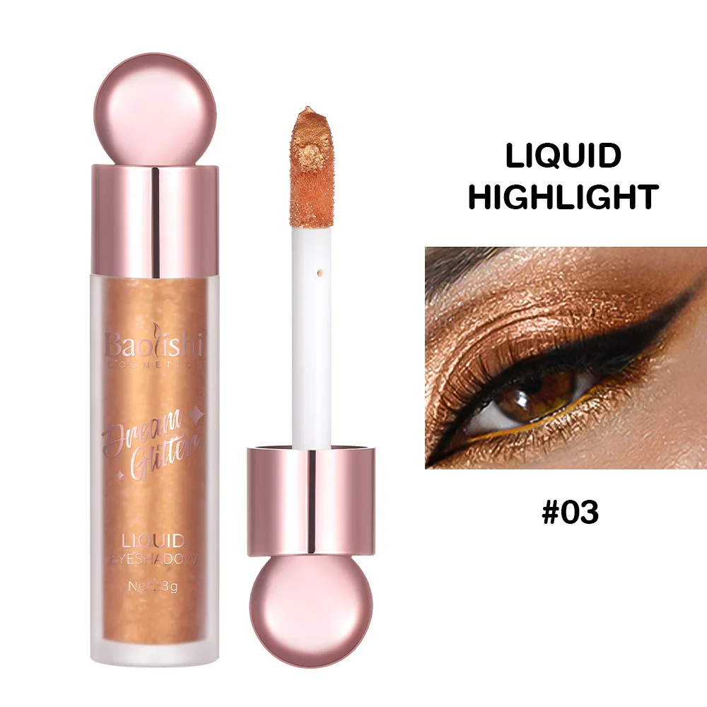Liquid eyeshadow cross-border makeup wholesale BAOLISHI shiny crystal fine glitter glitter brightening monochrome eyeshadow liqu - Eye Shadow 3