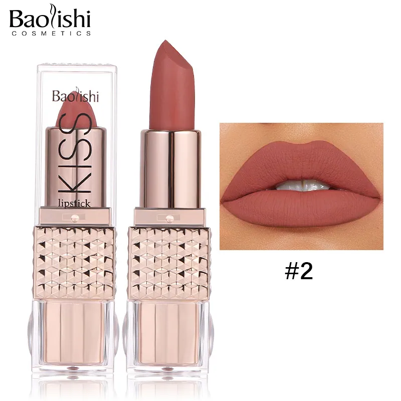 Pearlescent lipstick cross-border makeup Amazon hit BAOLISHI matte lipstick non-stick cup moisturizing matte lipstick 2
