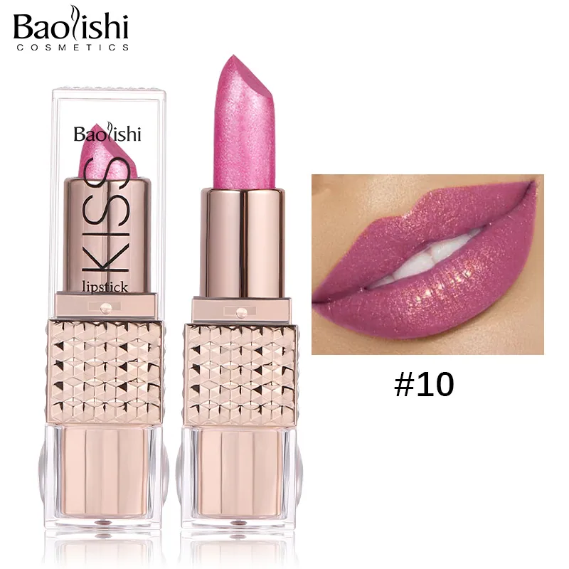 Pearlescent lipstick cross-border makeup Amazon hit BAOLISHI matte lipstick non-stick cup moisturizing matte lipstick 10