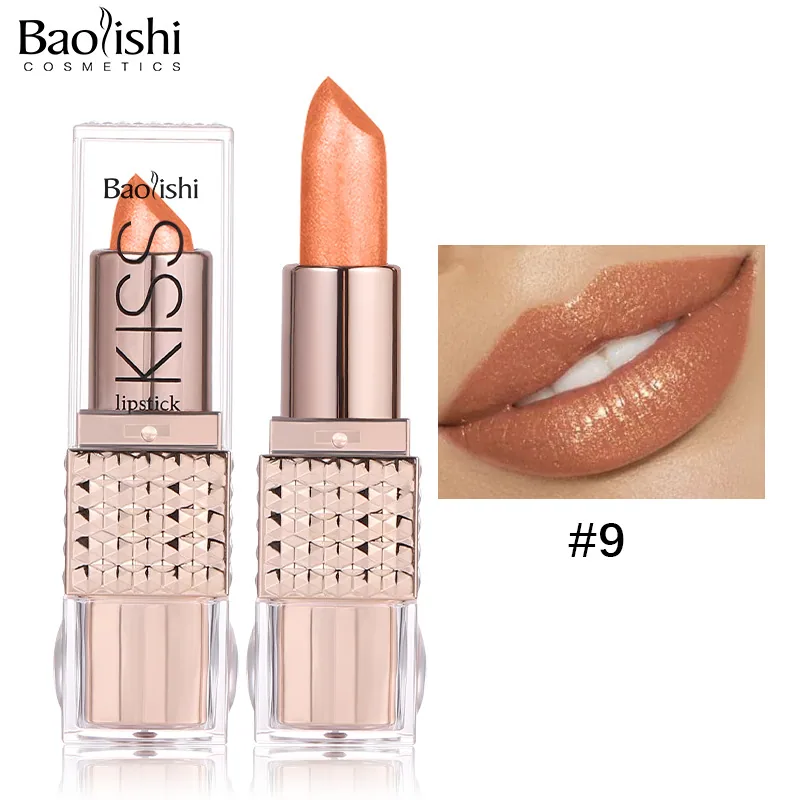 Pearlescent lipstick cross-border makeup Amazon hit BAOLISHI matte lipstick non-stick cup moisturizing matte lipstick 9