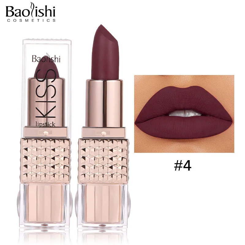 Pearlescent lipstick cross-border makeup Amazon hit BAOLISHI matte lipstick non-stick cup moisturizing matte lipstick 4