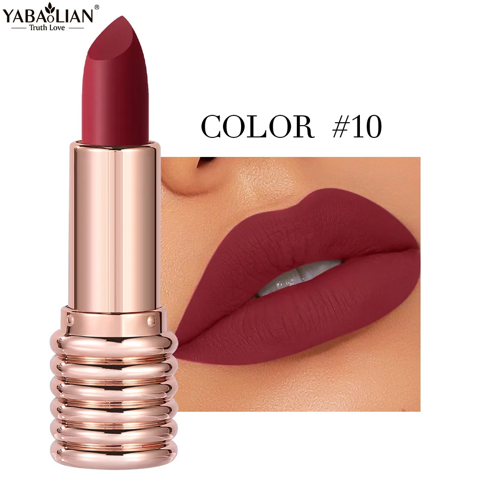Matte lipstick, AliExpress explosive yabaolian long-lasting color retention, waterproof lipstick, matte velvet lip gloss, lipsti 10