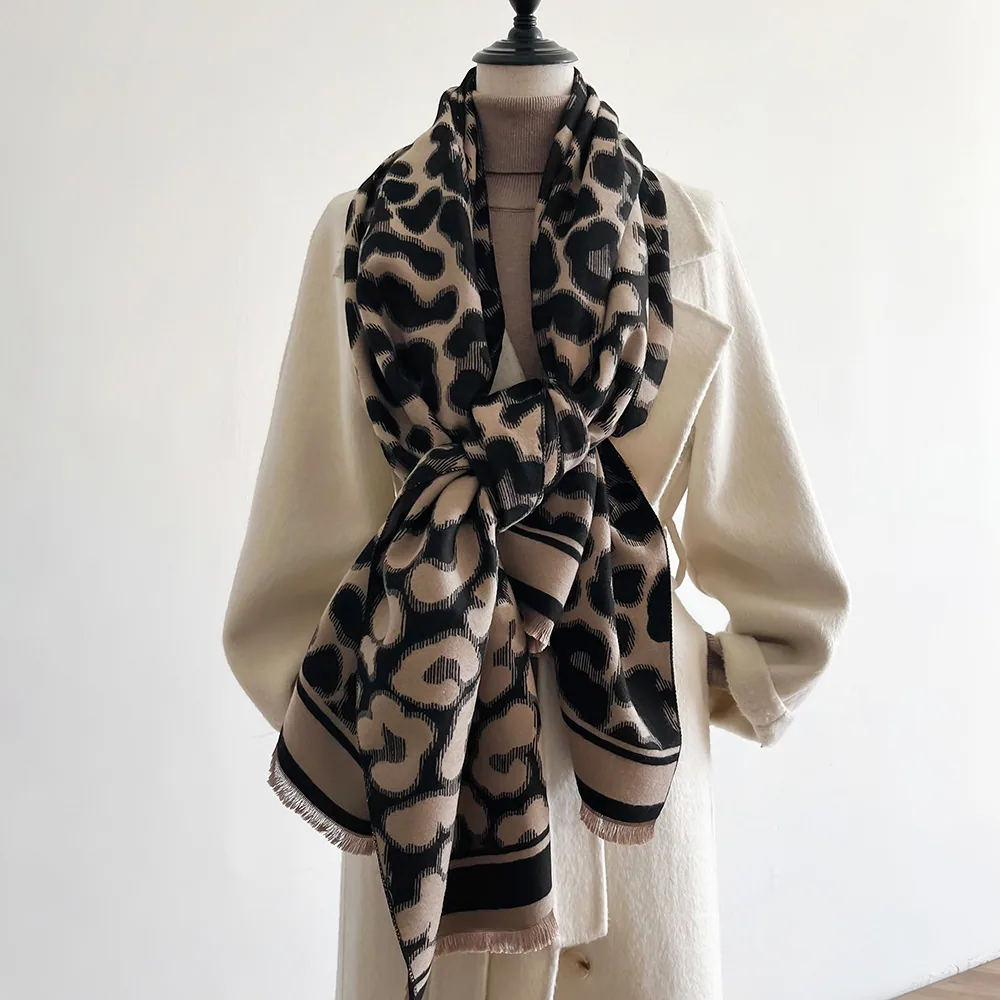 Jacquard landscape painting imitation cashmere scarf women's office air-conditioned room thickened and warm long trend cross-bor 18