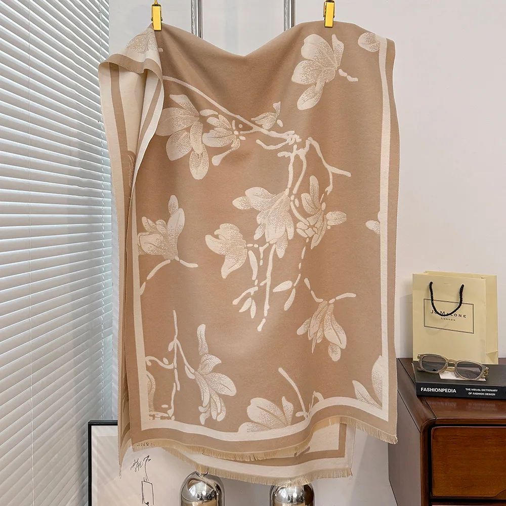 Jacquard landscape painting imitation cashmere scarf women's office air-conditioned room thickened and warm long trend cross-bor 28