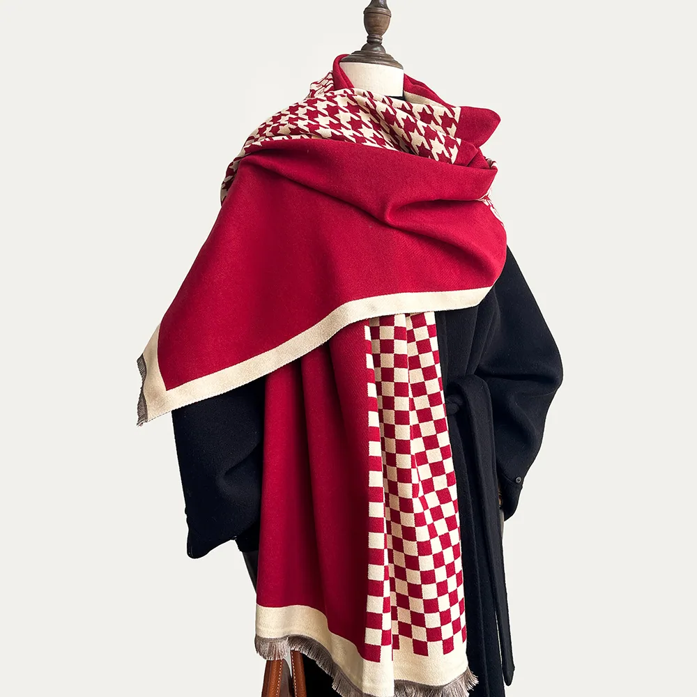 Jacquard landscape painting imitation cashmere scarf women's office air-conditioned room thickened and warm long trend cross-bor 26