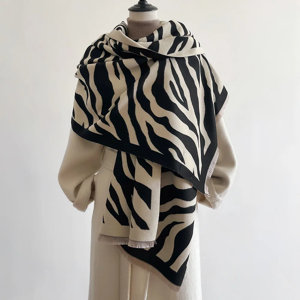 Jacquard landscape painting imitation cashmere scarf women's office air-conditioned room thickened and warm long trend cross-bor 6