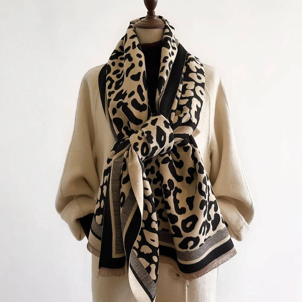 Jacquard landscape painting imitation cashmere scarf women's office air-conditioned room thickened and warm long trend cross-bor 13