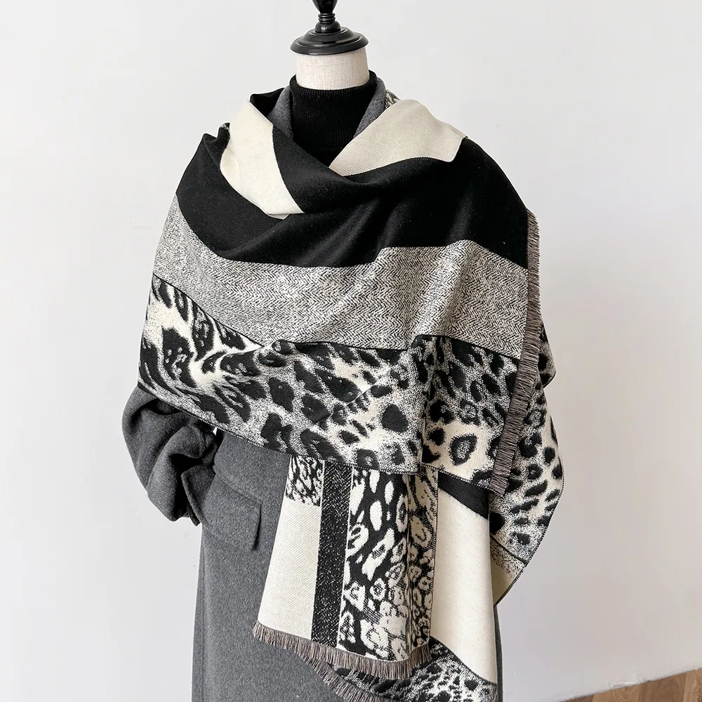Jacquard landscape painting imitation cashmere scarf women's office air-conditioned room thickened and warm long trend cross-bor 29