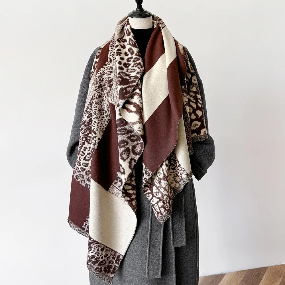 Jacquard landscape painting imitation cashmere scarf women's office air-conditioned room thickened and warm long trend cross-bor 30