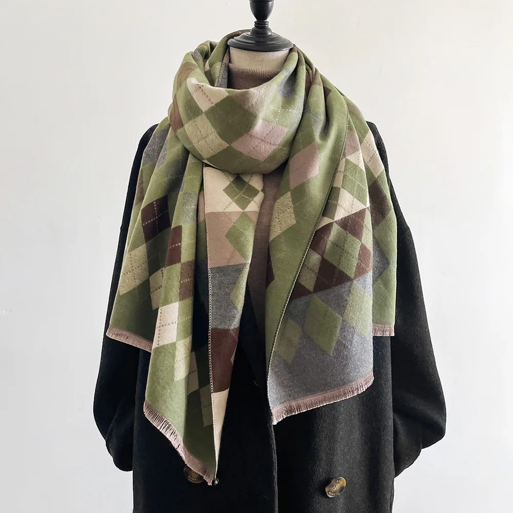 Jacquard landscape painting imitation cashmere scarf women's office air-conditioned room thickened and warm long trend cross-bor 22
