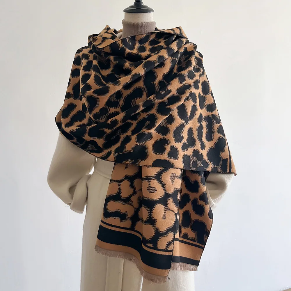 Jacquard landscape painting imitation cashmere scarf women's office air-conditioned room thickened and warm long trend cross-bor 17