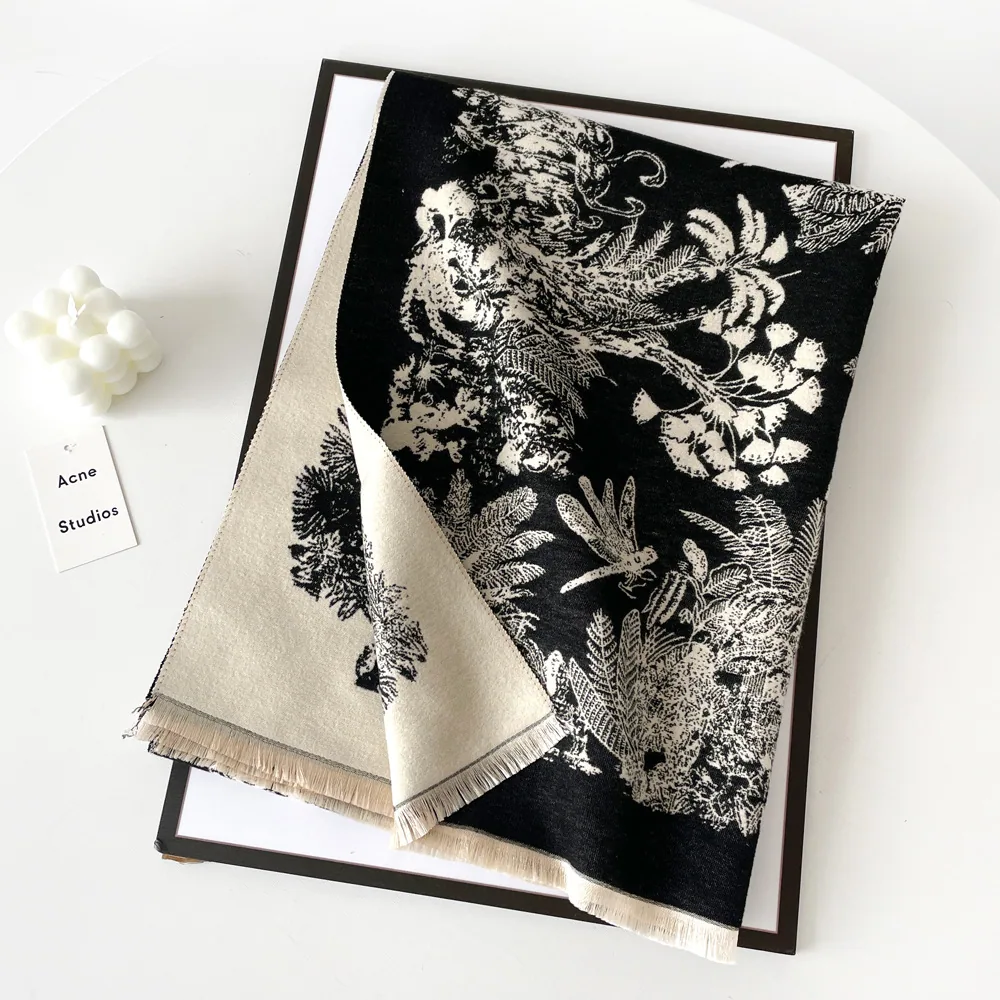 Jacquard landscape painting imitation cashmere scarf women's office air-conditioned room thickened and warm long trend cross-bor 9