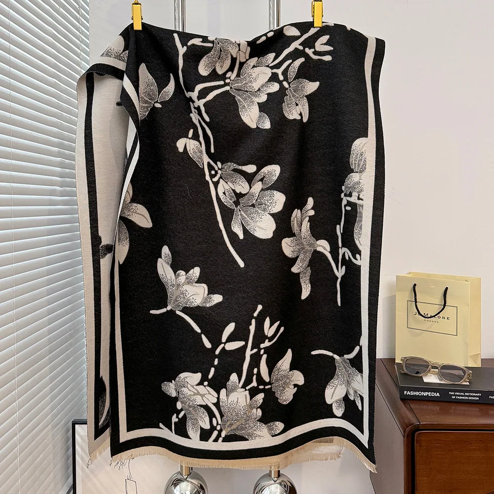 Jacquard landscape painting imitation cashmere scarf women's office air-conditioned room thickened and warm long trend cross-bor 27