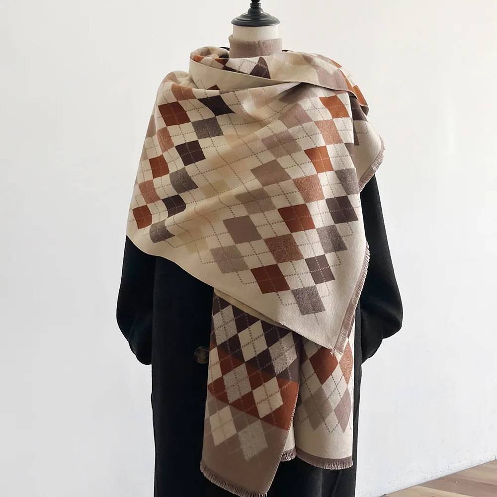 Jacquard landscape painting imitation cashmere scarf women's office air-conditioned room thickened and warm long trend cross-bor 19