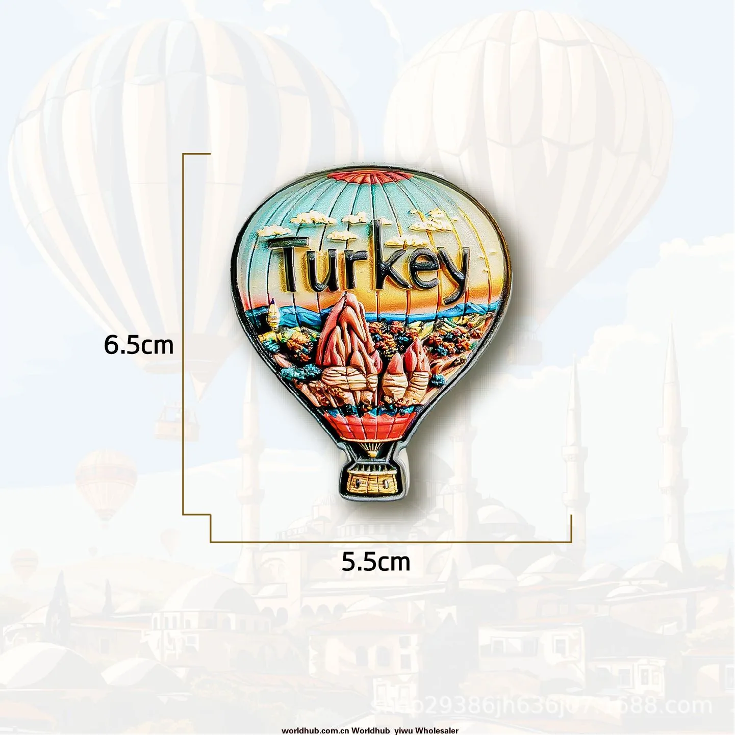 Refrigerator magnets, hot air balloons, Turkish explosive magnetic kitchen souvenirs, cute refrigerator decorations, Internet ce - Decorations & Ornaments