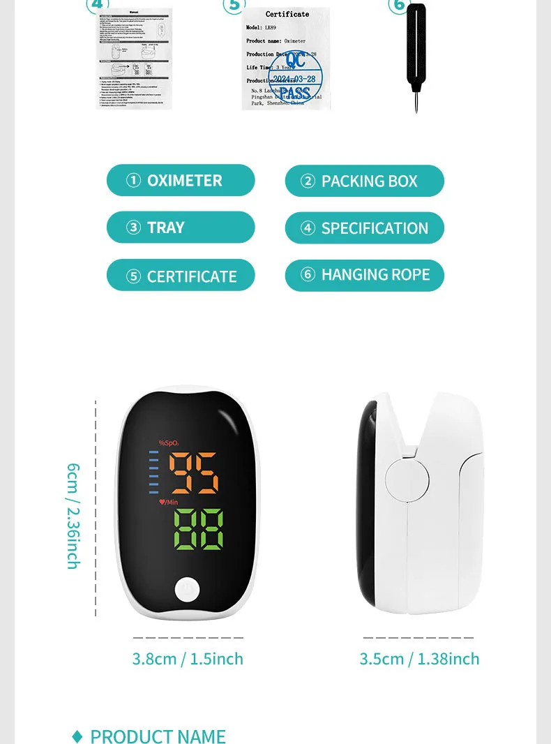 Oximeter finger clip medical oxygen saturation heart rate detection home finger pulse oximeter pulse 8