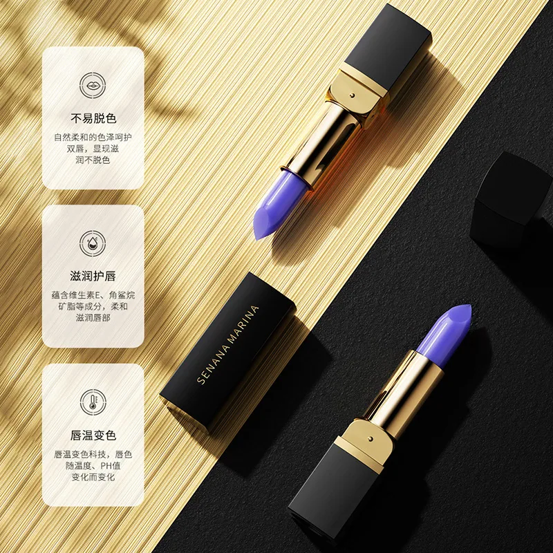 Senana Blue Rose Warm Lipstick Moisturizes Moisturizing Anti-Cracking Color Changing Lipstick Non-Stick Cup Warm Changing Lipsti 6