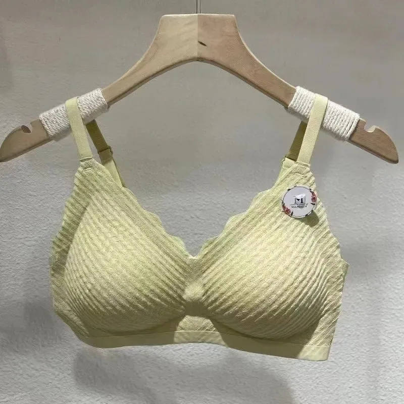 Seamless back lace bra underwear women's small breasts gather anti-sagging skin-friendly and comfortable thin non-wired bra 3