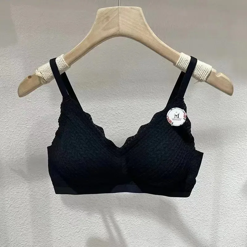 Seamless back lace bra underwear women's small breasts gather anti-sagging skin-friendly and comfortable thin non-wired bra