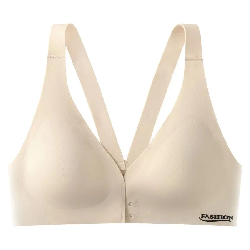 Seamless underwear women's small breasts are large, gathered to converge the secondary breasts, anti-sagging front buckle bra, c 2