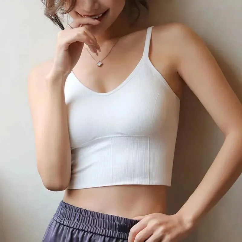 Kaka U-shaped beautiful back underwear Internet celebrity popular vest women's summer underwear with bottom belt chest pad small 2