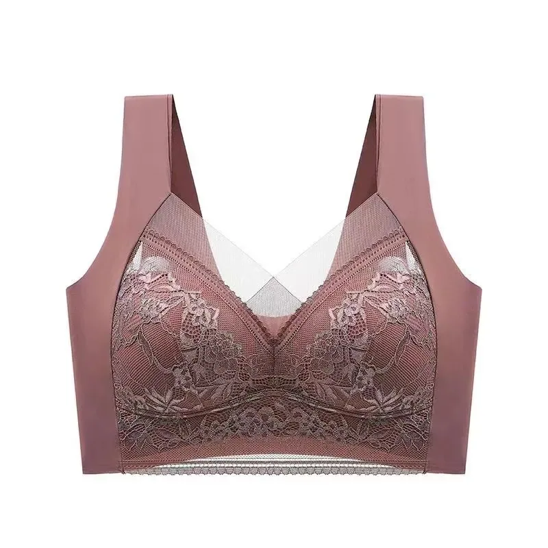 Ice silk breathable underwear women's summer thin beautiful back underwear women's underwear gather anti-sagging sports bra wome 5