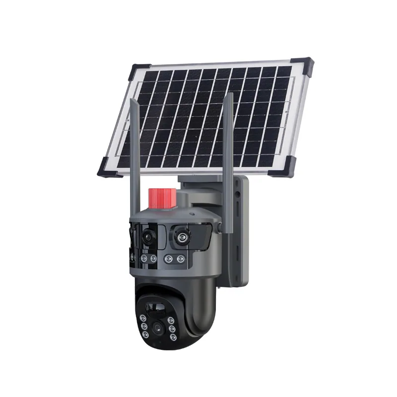 Pyramid 3 screen solar surveillance camera outdoor 4G network battery mobile phone remote wireless camera
