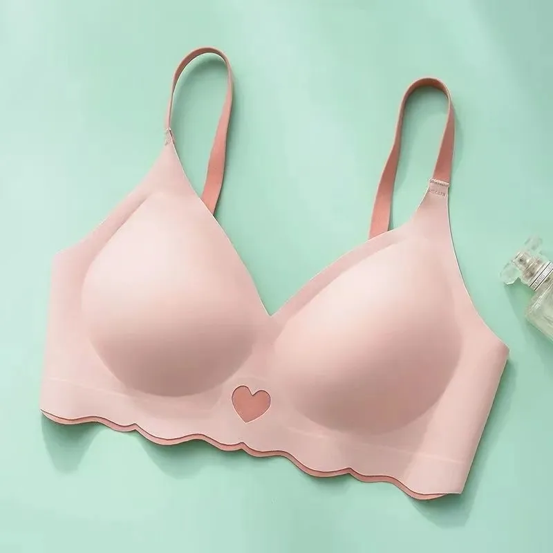 Seamless sweet underwear gathering anti-sagging thin big breasts and small breasts special wire-free girl student bra 2