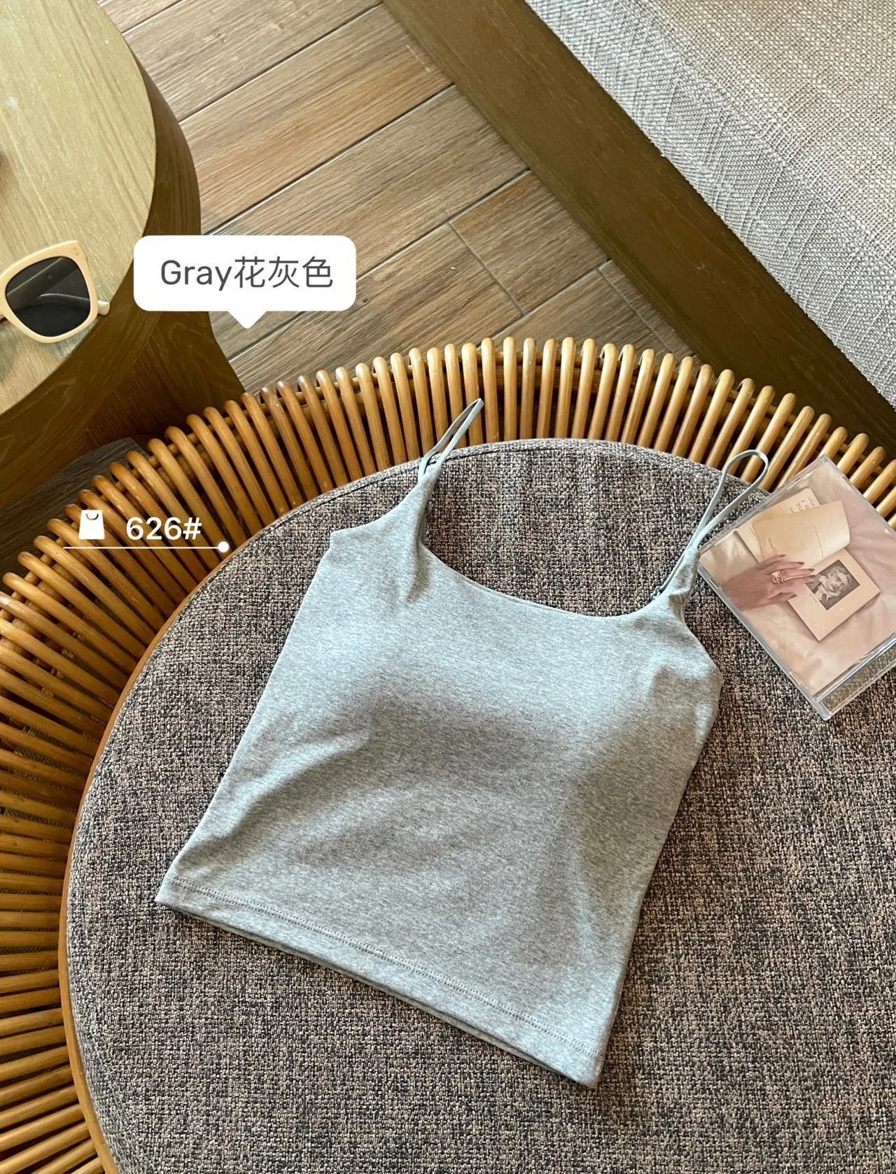 Pure desire sweet girl camisole woman wears beautiful strap chest pad pleated design sense slim top for women - Girl's Jeans 4