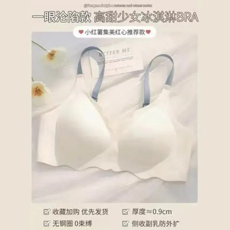 Jelly strips, glossy seamless underwear, women's small breasts gathered, anti-sagging, new explosive comfortable bra - Other Underwear 3