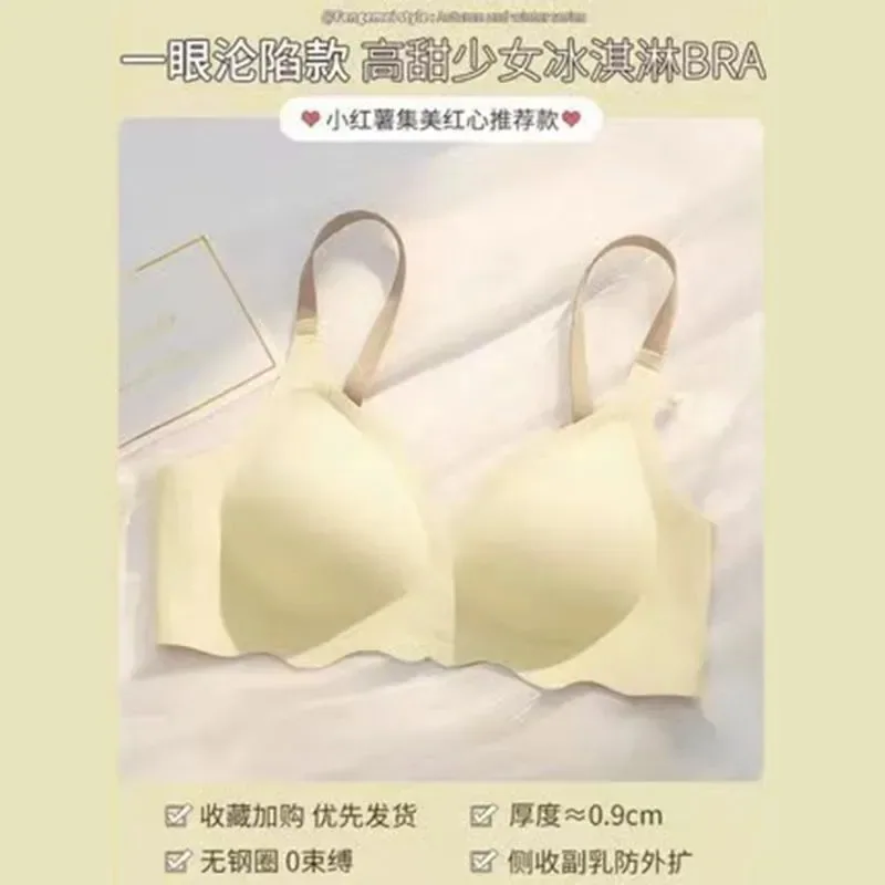 Jelly strips, glossy seamless underwear, women's small breasts gathered, anti-sagging, new explosive comfortable bra - Other Underwear 4