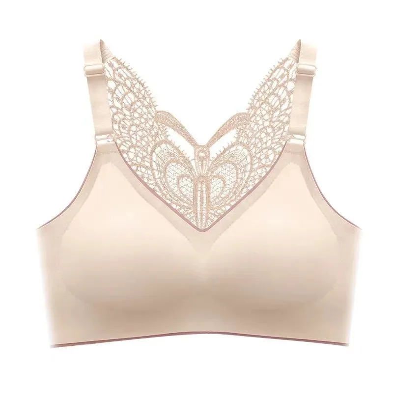Latex bra, beautiful back, comfortable underwear, women's wireless, bandeau gathering, thin bra, fattening, plus size breast wra 4