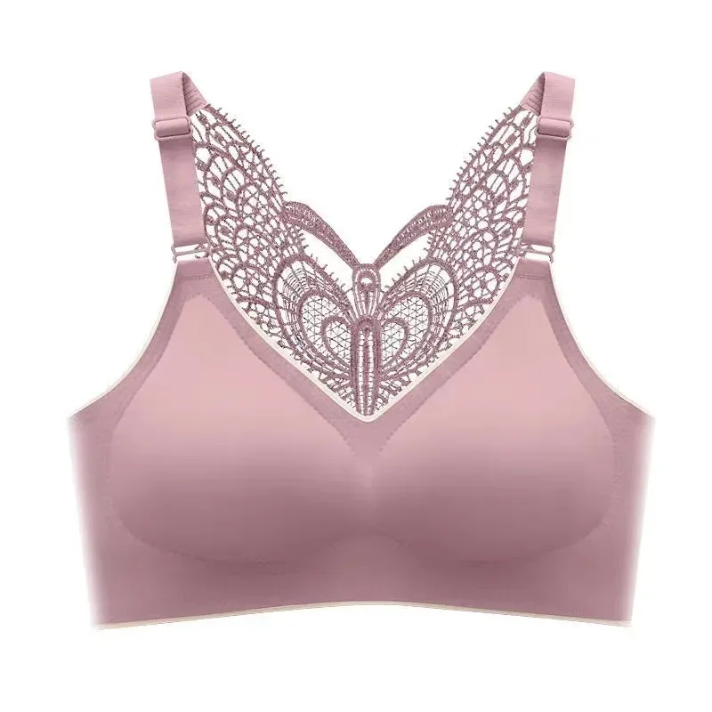 Latex bra, beautiful back, comfortable underwear, women's wireless, bandeau gathering, thin bra, fattening, plus size breast wra 3
