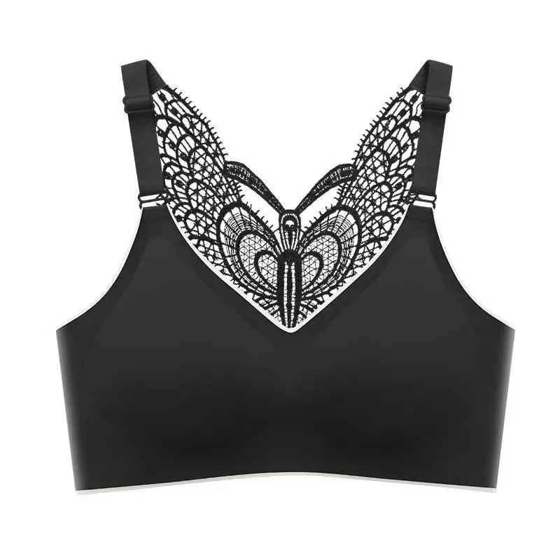 Latex bra, beautiful back, comfortable underwear, women's wireless, bandeau gathering, thin bra, fattening, plus size breast