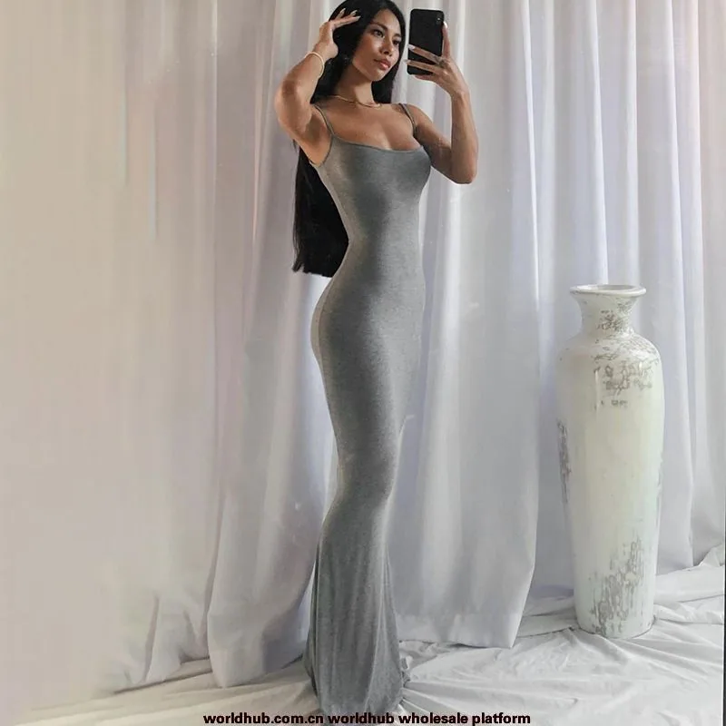 Slim hip dress European and American cross-border women's clothing 2024 summer new sexy suspender waist skirt casual