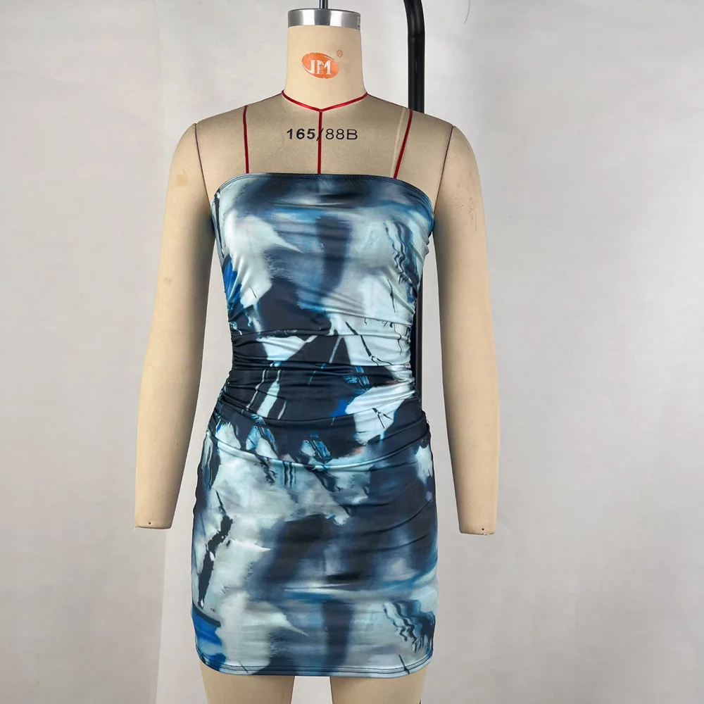 Cross-border women's clothing 2024 summer new sexy bandeau print hip skirt fashion slimming dress women's skirt 2