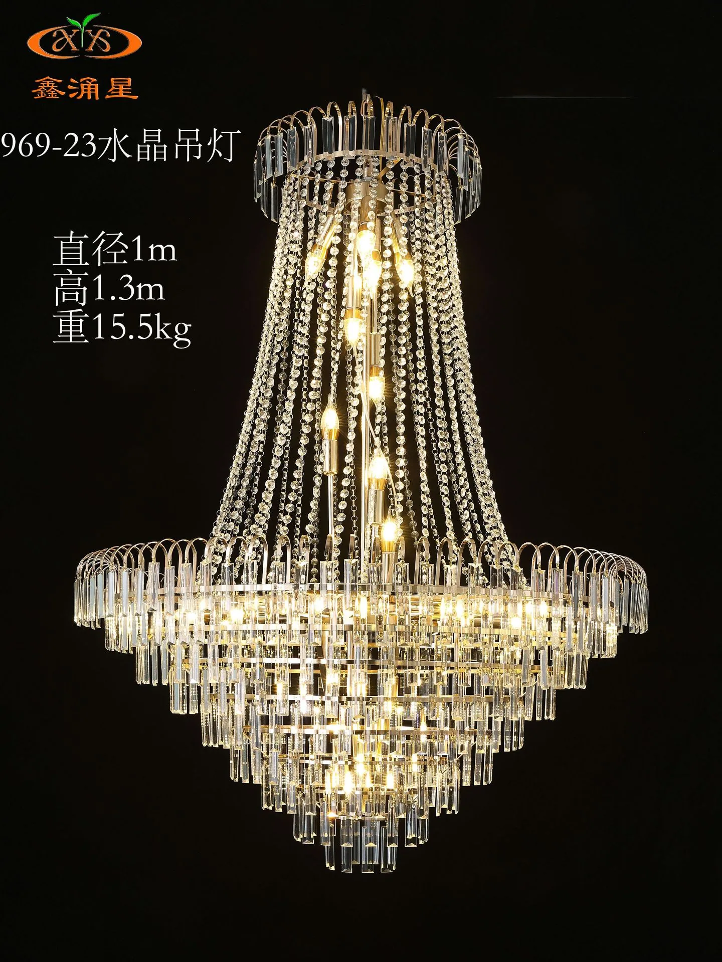 Manufacturer directly supply European crystal bead curtain chandelier, wedding hall decoration props, iron metal wedding crystal