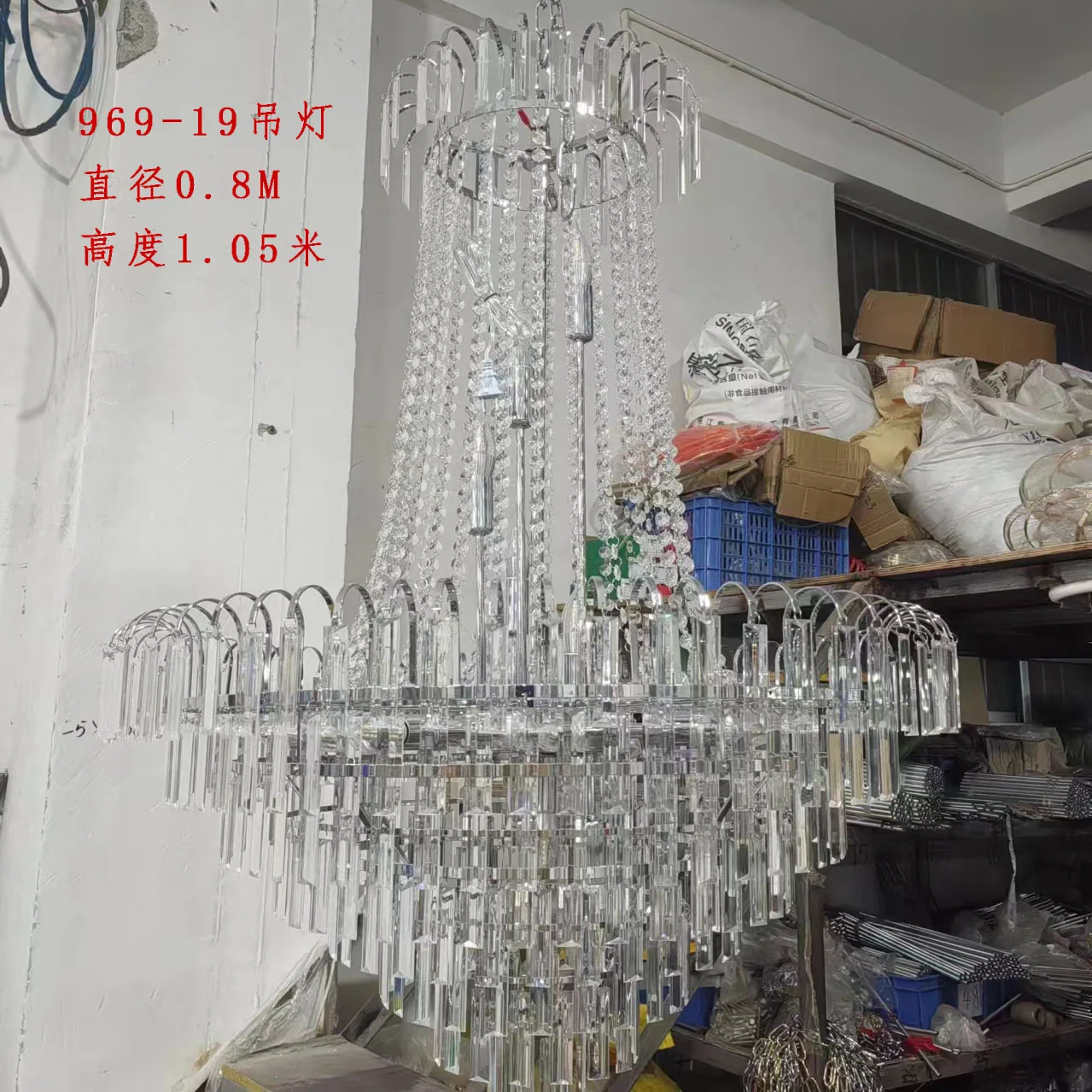 Manufacturer directly supply European crystal bead curtain chandelier, wedding hall decoration props, iron metal wedding crystal 2