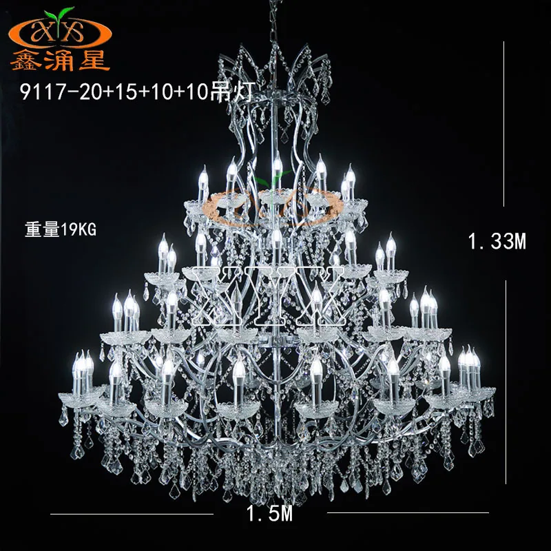 Manufacturer's 2024 New Wedding Props: European Electroplating Iron Crystal Chandelier, Wedding Hall Stage Decoration Ceiling